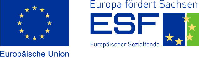 ESF European Social Fund Logo European Union Europe promotes Saxony
